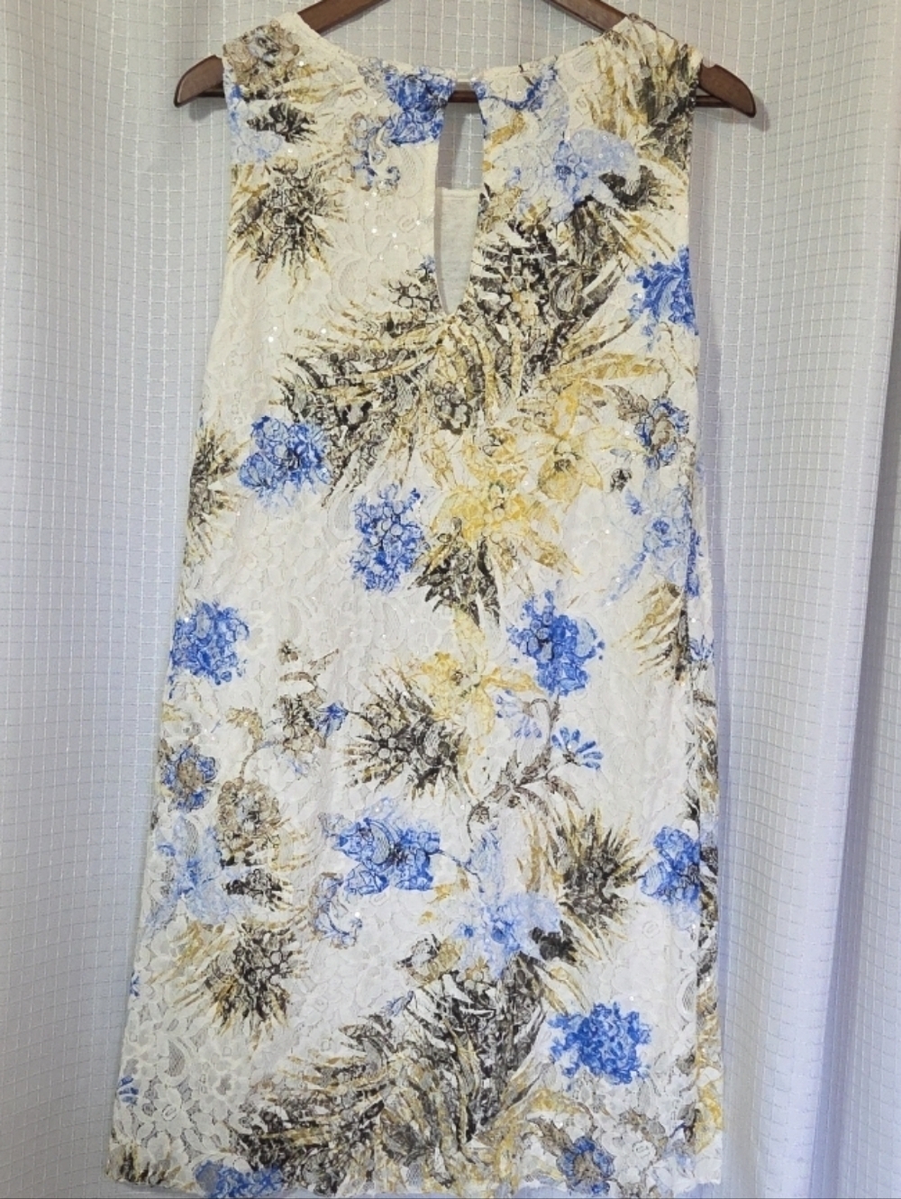 Lukars Printed Lace Floral Sleeveless Shift Dress Lined Size Small MADE IN ITALY - Picture 5 of 10